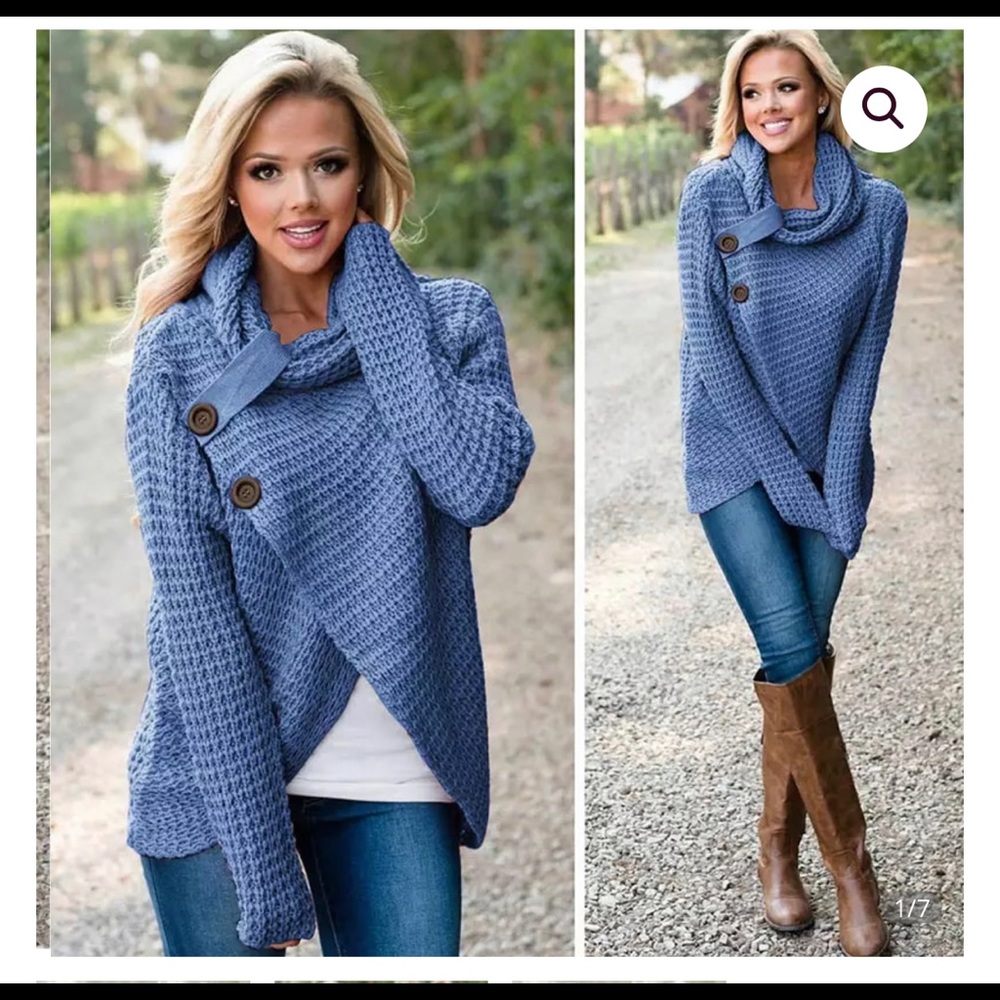 Pullover sweater with side buttons